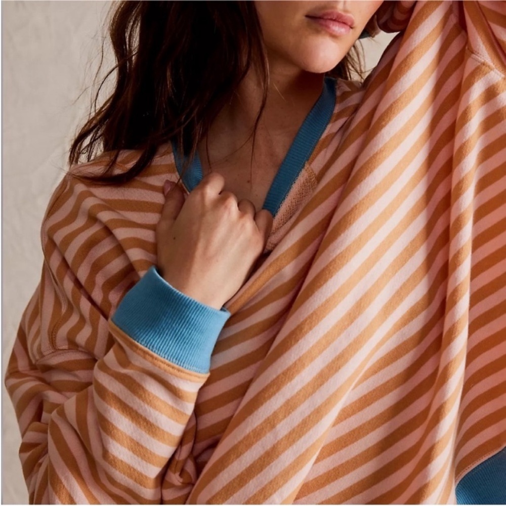 Free People Classic Striped Oversized Crewneck sweatshirt - Picture 4 of 8